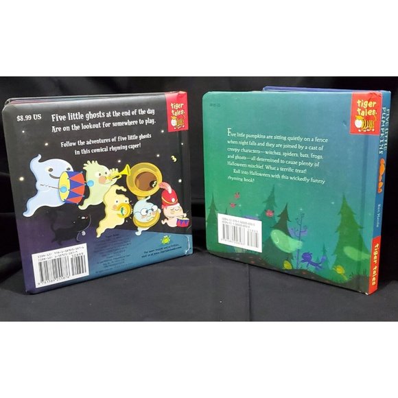 Set of 2 Halloween toddler Board Books FIVE LITTLE PUMPKINS & FIVE LITTLE GHOSTS - Picture 2 of 6